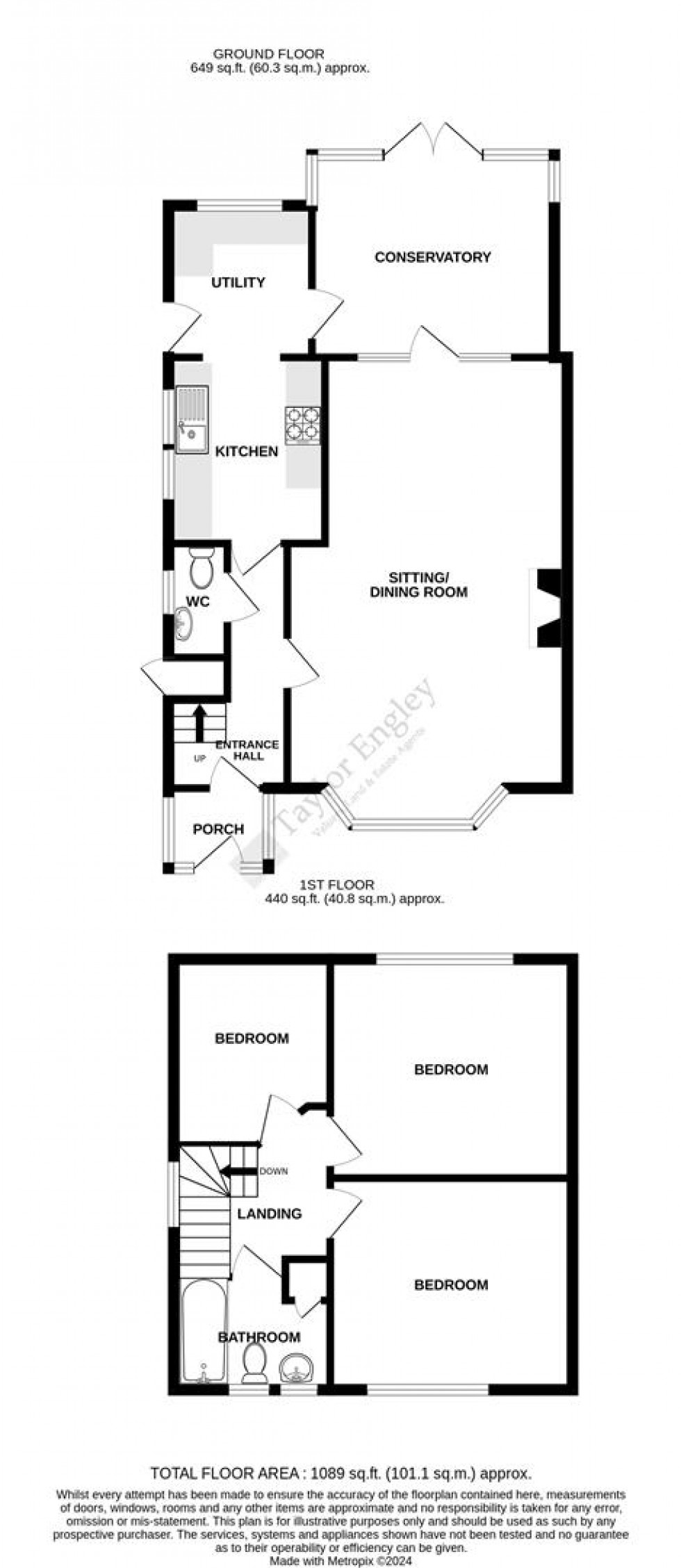 Floorplan for Wannock Avenue, Wannock, Eastbourne