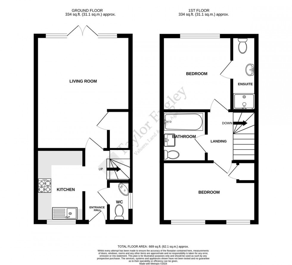 Floorplan for Towers Road, Stone Cross, Pevensey