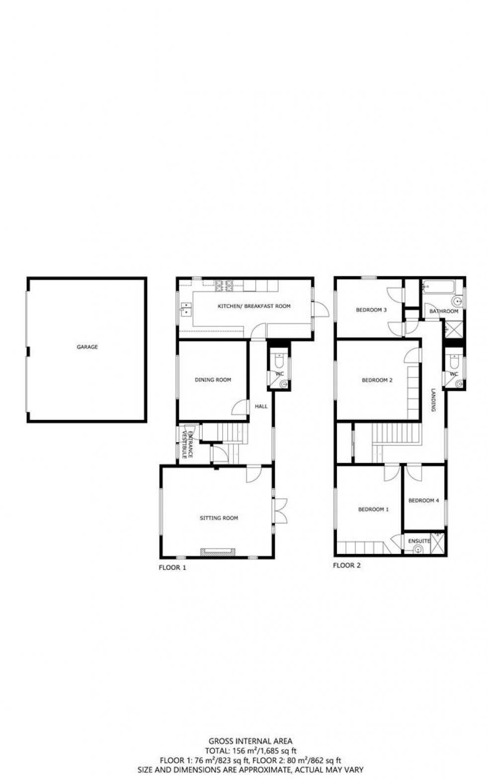 Floorplan for Cranborne Avenue, Meads, Eastbourne