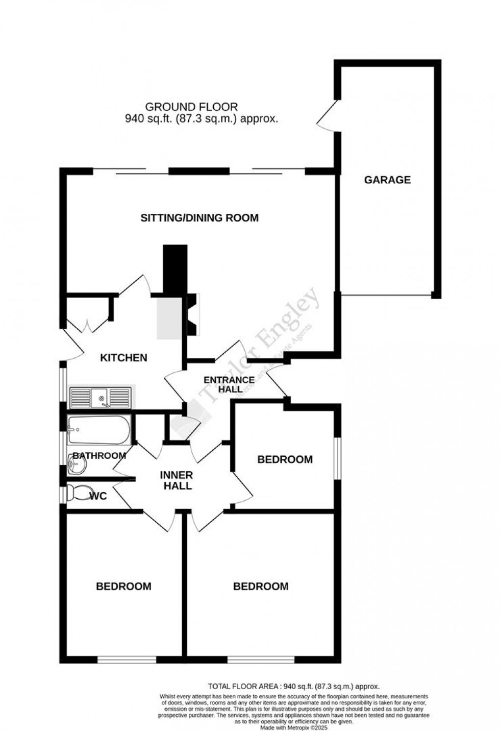 Floorplan for Yieldings Close, Eastbourne