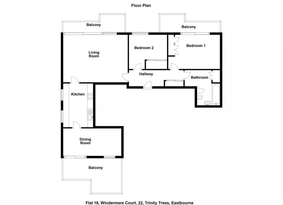 Floorplan for Trinity Trees, Eastbourne