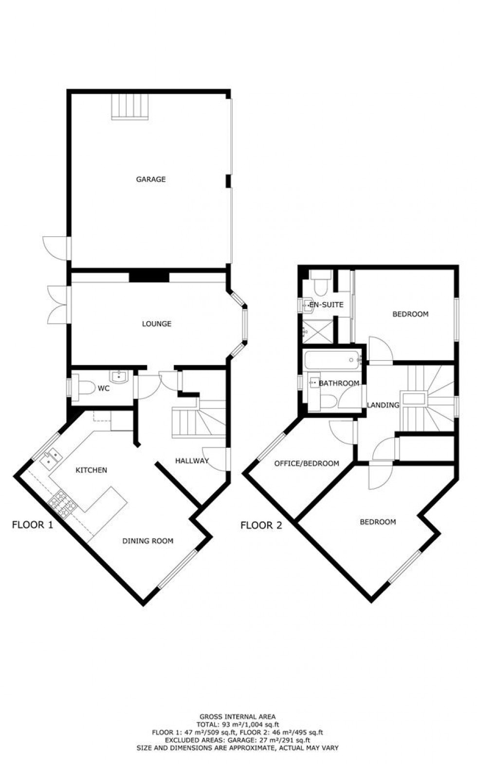 Floorplan for Berkley Avenue, Hailsham