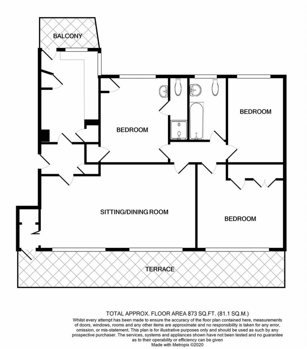 Floorplan for King Edwards Parade, Seafront, Eastbourne